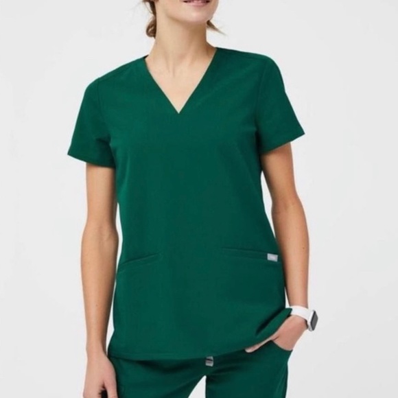 Figs Tops - FIGS Catarina Top Hunter Green - Sz XXS